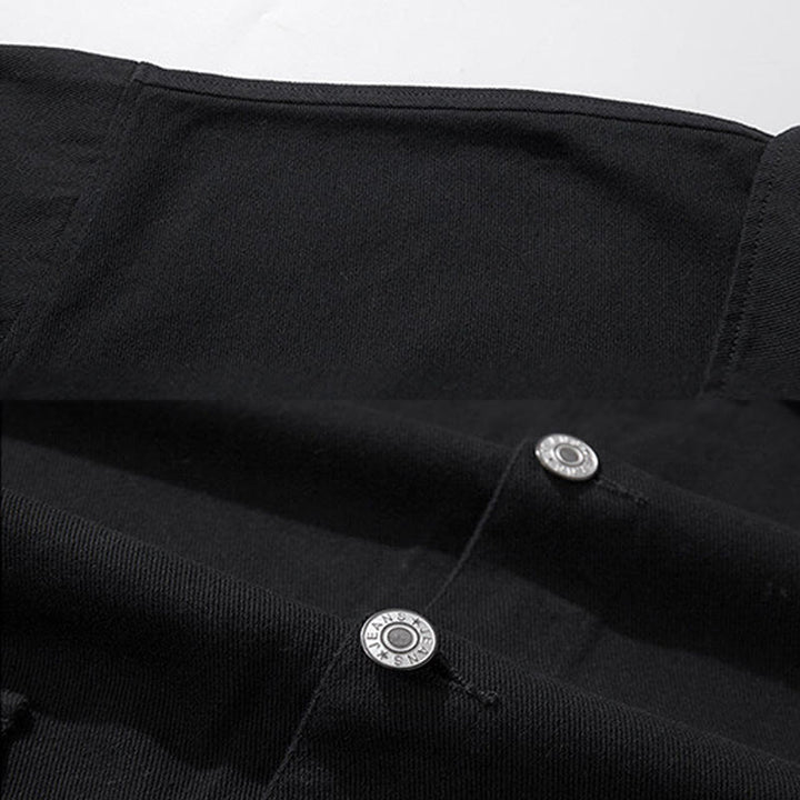 Koszula męska z długim rękawem i stójką z motywem Buddha Stones , bawełniana kurtka z kieszeniami - image 4