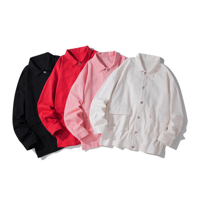 Koszula męska z długim rękawem i stójką z motywem Buddha Stones , bawełniana kurtka z kieszeniami - image 12