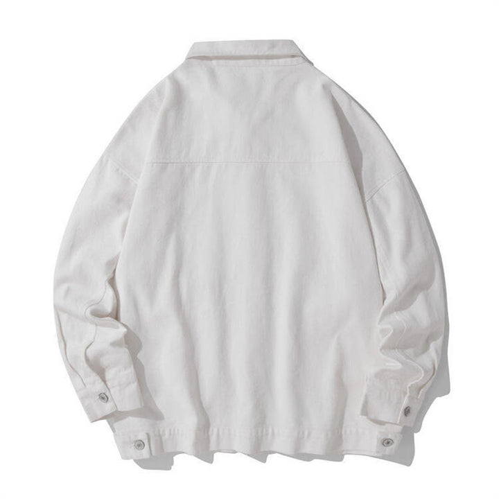 Koszula męska z długim rękawem i stójką z motywem Buddha Stones , bawełniana kurtka z kieszeniami - image 7