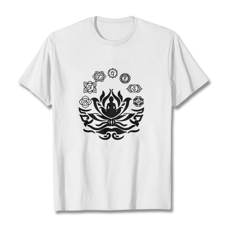 Buddha Stones z motywem OM i sanskryckimi mantrami Buddy z motywem kwiatu lotosu - Biały - 2XL - image 1