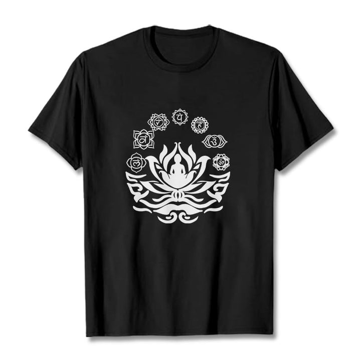 Buddha Stones z motywem OM i sanskryckimi mantrami Buddy z motywem kwiatu lotosu - Czarny - 2XL - image 7