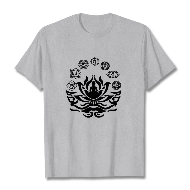 Buddha Stones z motywem OM i sanskryckimi mantrami Buddy z motywem kwiatu lotosu - Jasnoszary - 2XL - image 20