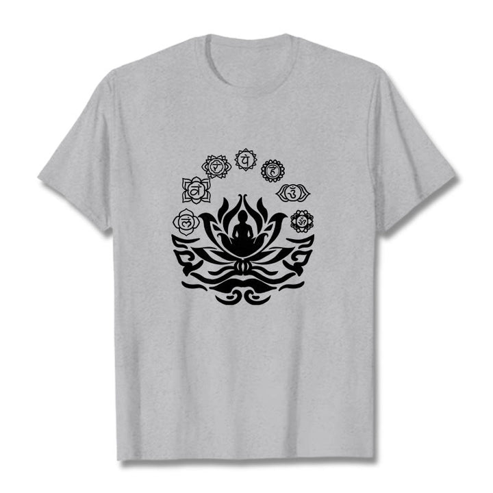 Buddha Stones z motywem OM i sanskryckimi mantrami Buddy z motywem kwiatu lotosu - Jasnoszary - 2XL - image 20