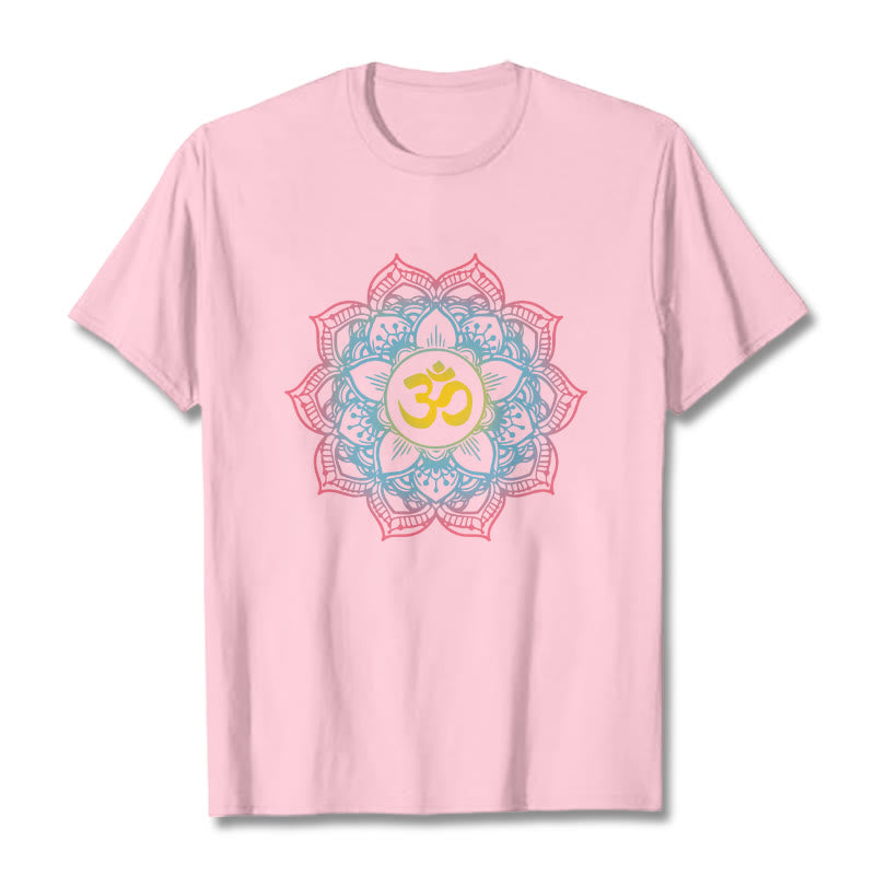 Koszulka z motywem symbolu OM i mandali w kształcie lotosu z Buddha Stones - Jasnoróżowy - 2XL - image 16