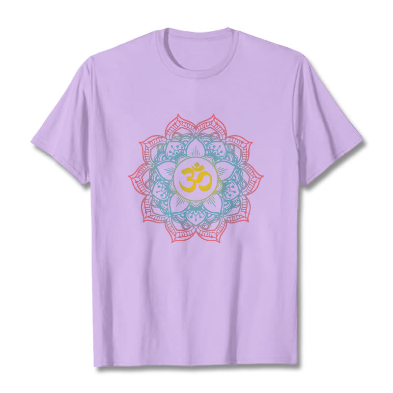 Koszulka z motywem symbolu OM i mandali w kształcie lotosu z Buddha Stones - Śliwka - 2XL - image 14