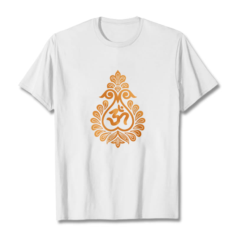 Koszulka z nadrukiem symbolu OM z motywem kamieni Buddha Stones - Biały - 2XL - image 1