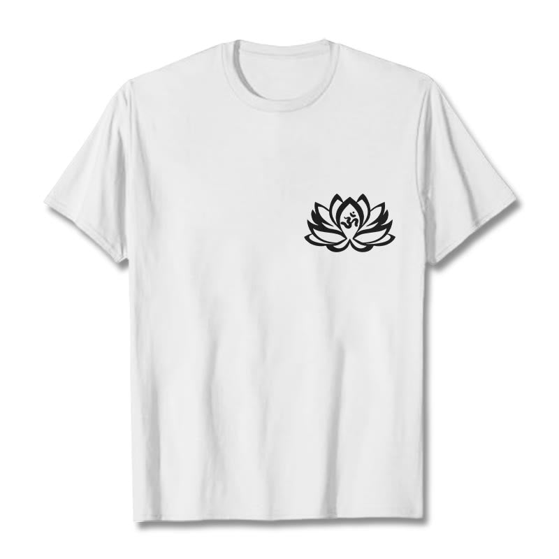 Koszulka z motywem symbolu OM i kwiatów lotosu Buddha Stones - Biały - 2XL - image 8