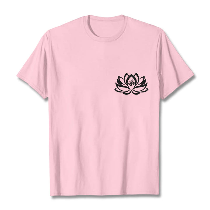 Koszulka z motywem symbolu OM i kwiatów lotosu Buddha Stones - Jasnoróżowy - 2XL - image 16