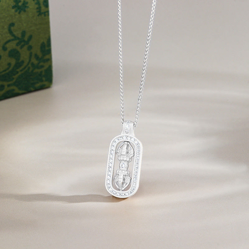 Naszyjnik z Buddha Stones ze srebra próby 925, miniaturowy wisiorek PiXiu Dorje Vajra Wealth - Srebrny - Wadżra - image 12