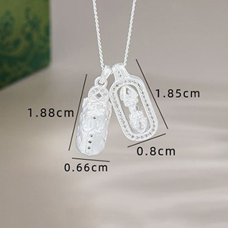 Naszyjnik z Buddha Stones ze srebra próby 925, miniaturowy wisiorek PiXiu Dorje Vajra Wealth - image 10