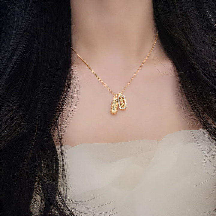 Naszyjnik z Buddha Stones ze srebra próby 925, miniaturowy wisiorek PiXiu Dorje Vajra Wealth - image 2