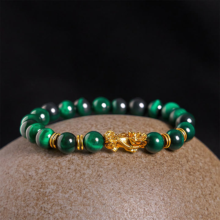 Różnokolorowe Buddha Stones z tygrysim okiem, koraliki dystansowe, bransoletka PiXiu Wealth Courage - image 3