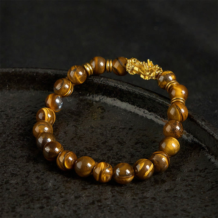 Różnokolorowe Buddha Stones z tygrysim okiem, koraliki dystansowe, bransoletka PiXiu Wealth Courage - image 17