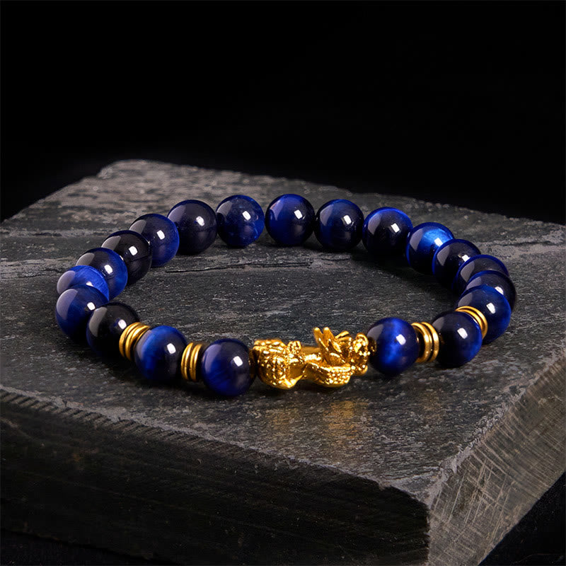 Różnokolorowe Buddha Stones z tygrysim okiem, koraliki dystansowe, bransoletka PiXiu Wealth Courage - image 0