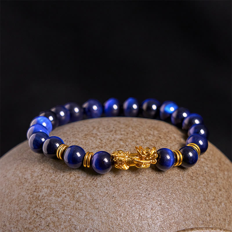 Różnokolorowe Buddha Stones z tygrysim okiem, koraliki dystansowe, bransoletka PiXiu Wealth Courage - image 2