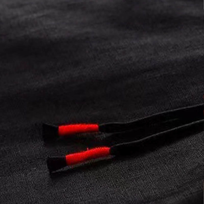 Spodnie damskie Capri z szerokimi nogawkami i kieszeniami, w jednolitym kolorze, z Buddha Stones, na jeden guzik - image 9