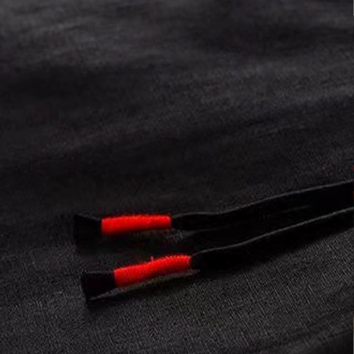 Spodnie damskie Capri z szerokimi nogawkami i kieszeniami, w jednolitym kolorze, z Buddha Stones, na jeden guzik - image 9