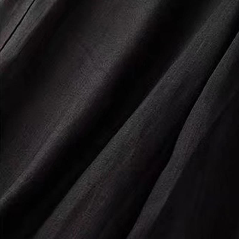 Spodnie damskie Capri z szerokimi nogawkami i kieszeniami, w jednolitym kolorze, z Buddha Stones, na jeden guzik - image 10