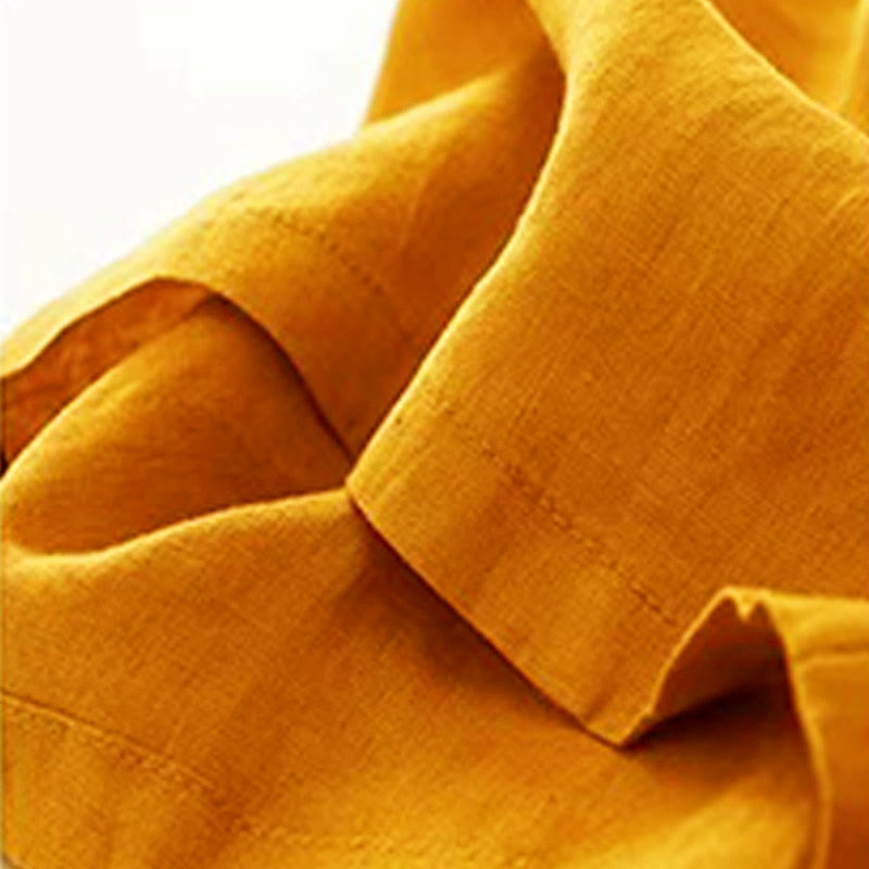 Spodnie damskie Capri z szerokimi nogawkami i kieszeniami, w jednolitym kolorze, z Buddha Stones, na jeden guzik - image 4