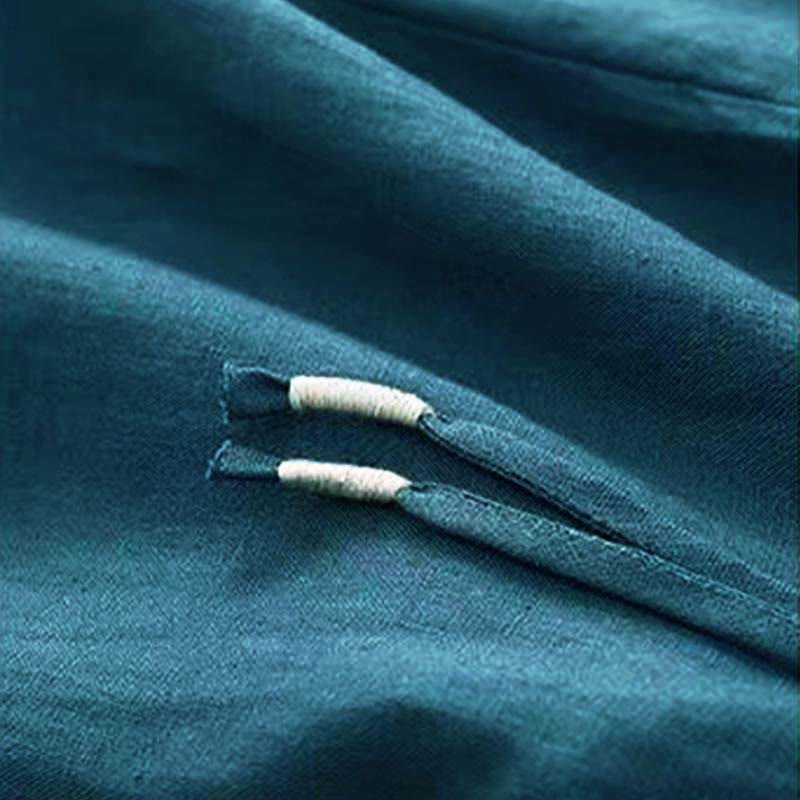 Spodnie damskie Capri z szerokimi nogawkami i kieszeniami, w jednolitym kolorze, z Buddha Stones, na jeden guzik - image 24