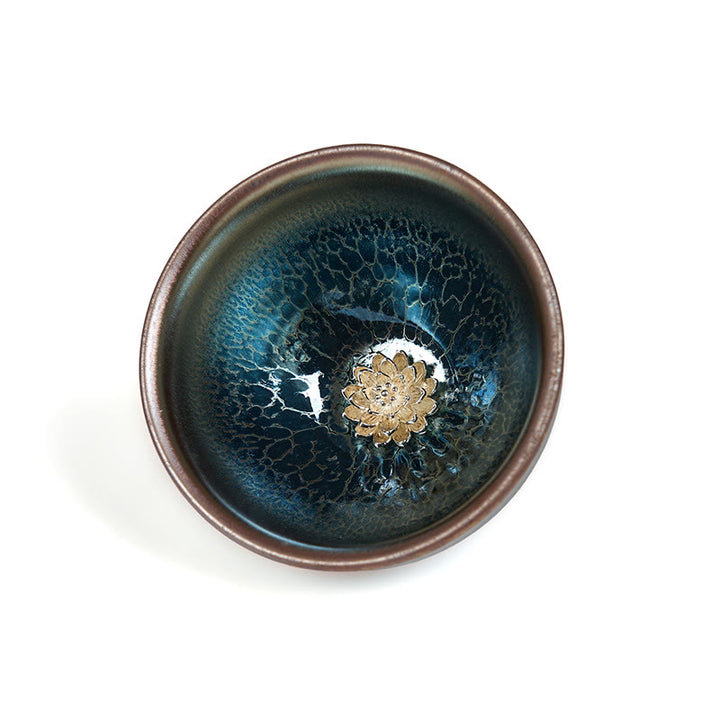Buddha Stones ręcznie robione chińskie Jianzhan Lotus Blue Ceramic Teacup Kung Fu Tea Cup 150ml - image 8