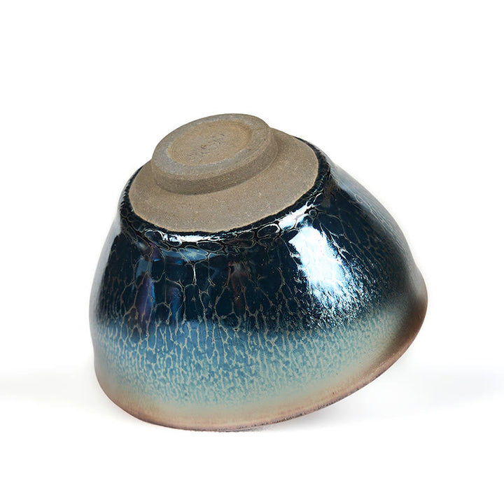 Buddha Stones ręcznie robione chińskie Jianzhan Lotus Blue Ceramic Teacup Kung Fu Tea Cup 150ml - image 10