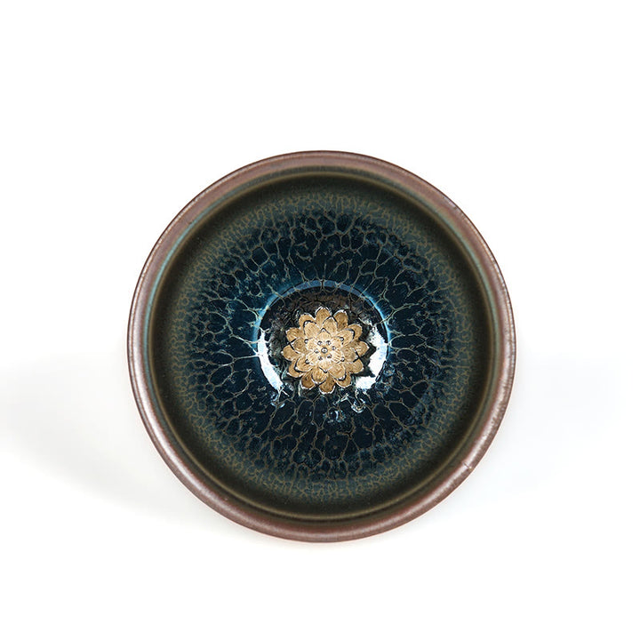 Buddha Stones ręcznie robione chińskie Jianzhan Lotus Blue Ceramic Teacup Kung Fu Tea Cup 150ml - image 7