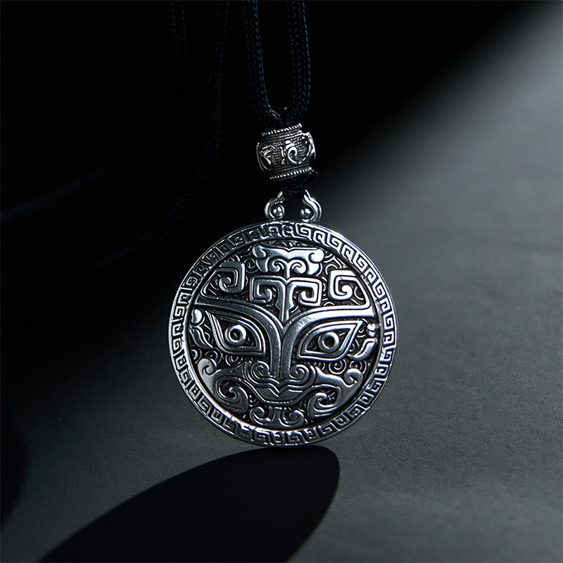 Naszyjnik z Buddha Stones Taotie Om Mani Padme Hum z miedzianym srebrem, z wisiorkiem i symbolem bogactwa - image 3