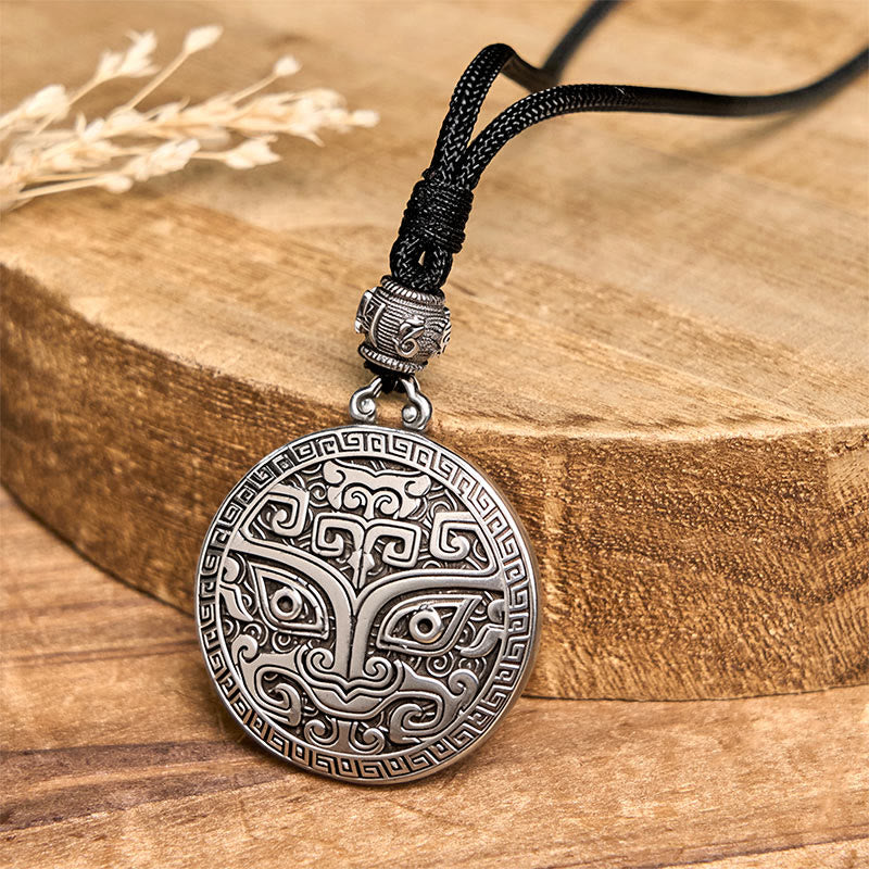 Naszyjnik z Buddha Stones Taotie Om Mani Padme Hum z miedzianym srebrem, z wisiorkiem i symbolem bogactwa - image 5