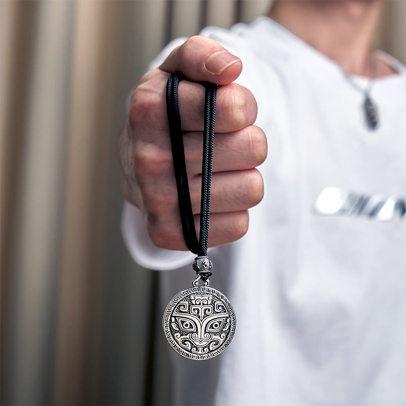 Naszyjnik z Buddha Stones Taotie Om Mani Padme Hum z miedzianym srebrem, z wisiorkiem i symbolem bogactwa - image 13
