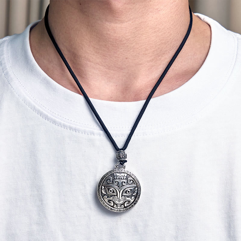 Naszyjnik z Buddha Stones Taotie Om Mani Padme Hum z miedzianym srebrem, z wisiorkiem i symbolem bogactwa - image 12