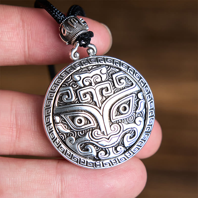 Naszyjnik z Buddha Stones Taotie Om Mani Padme Hum z miedzianym srebrem, z wisiorkiem i symbolem bogactwa - image 11