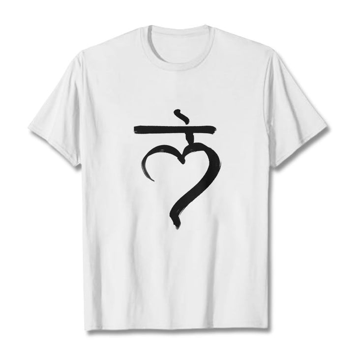 Koszulka z Buddha Stones Lam Mantra Sanskrit - Biały - 2XL - image 6