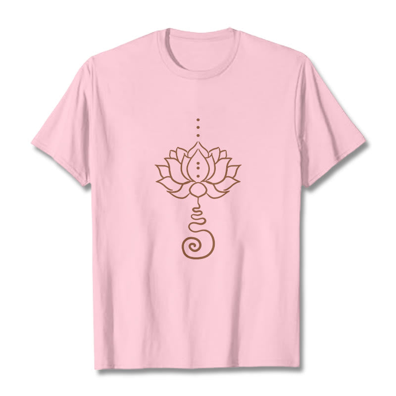 Koszulka z bawełny z motywem lotosu i kamieniami Buddha Stones - Jasnoróżowy - 2XL - image 13