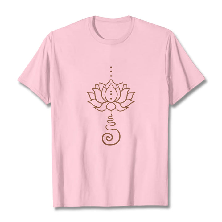 Koszulka z bawełny z motywem lotosu i kamieniami Buddha Stones - Jasnoróżowy - 2XL - image 13