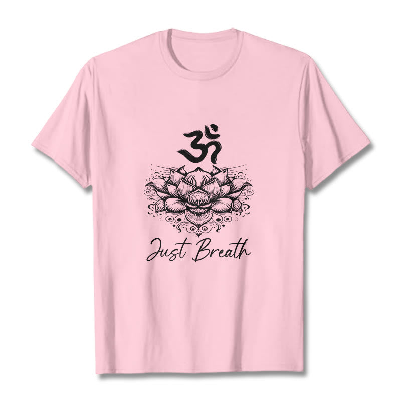 Koszulka z bawełny z motywem kwiatów lotosu i symbolem Om w Buddha Stones - Jasnoróżowy - 2XL - image 12