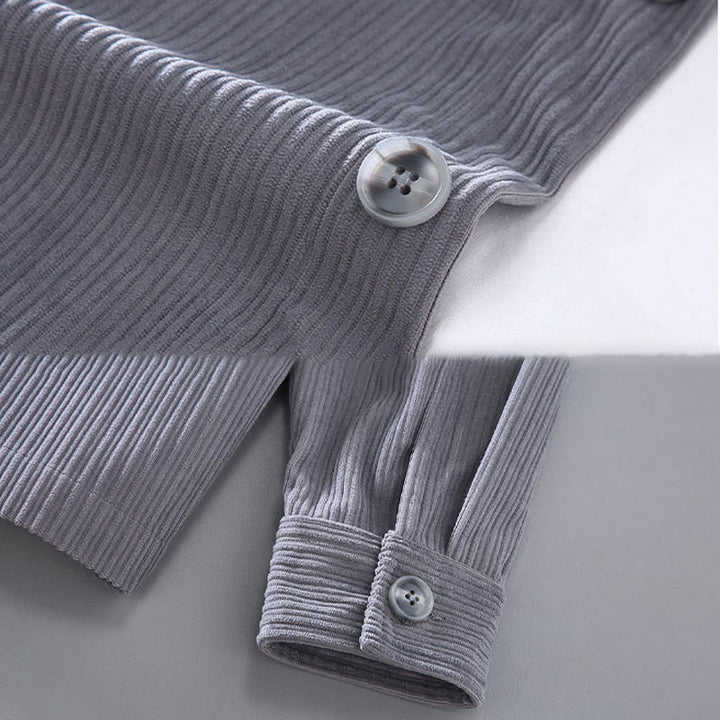 Kurtka męska z długim rękawem i kieszeniami, z motywem jesiennych Buddha Stones , zapinana na guziki - image 6