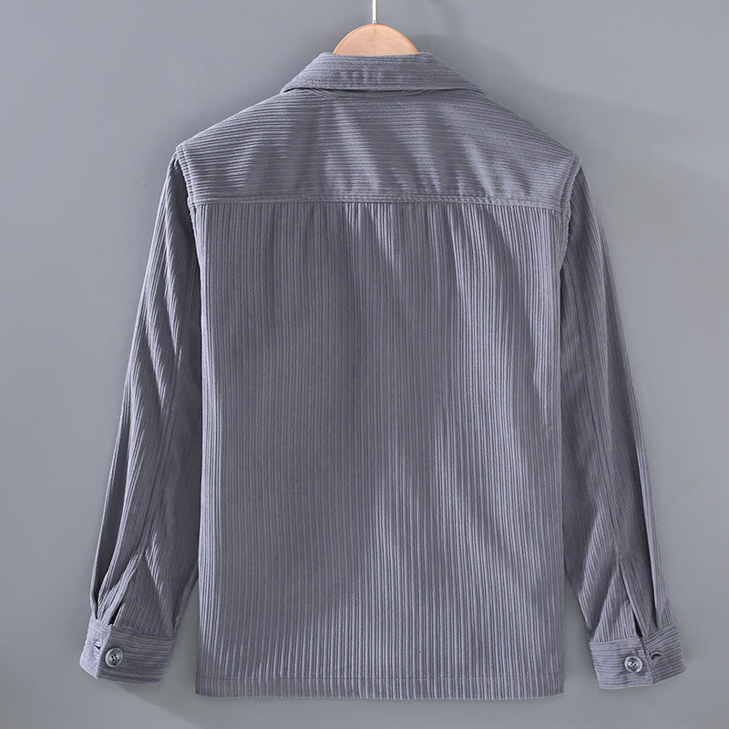 Kurtka męska z długim rękawem i kieszeniami, z motywem jesiennych Buddha Stones , zapinana na guziki - image 2