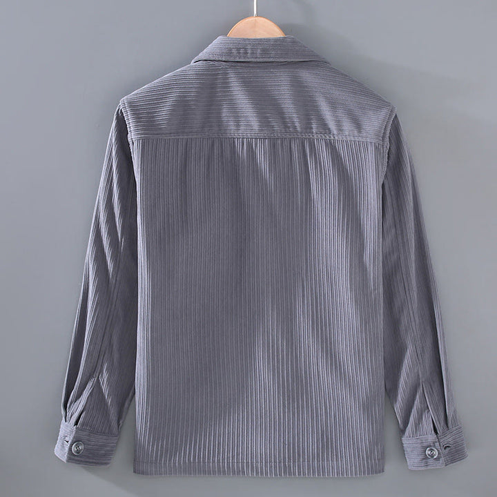 Kurtka męska z długim rękawem i kieszeniami, z motywem jesiennych Buddha Stones , zapinana na guziki - image 2