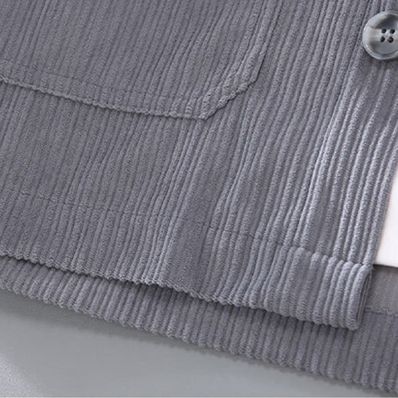 Kurtka męska z długim rękawem i kieszeniami, z motywem jesiennych Buddha Stones , zapinana na guziki - image 4