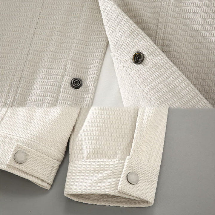 Kurtka męska z długim rękawem i kieszeniami, z klapami i guzikami w kolorze Buddha Stones - image 4