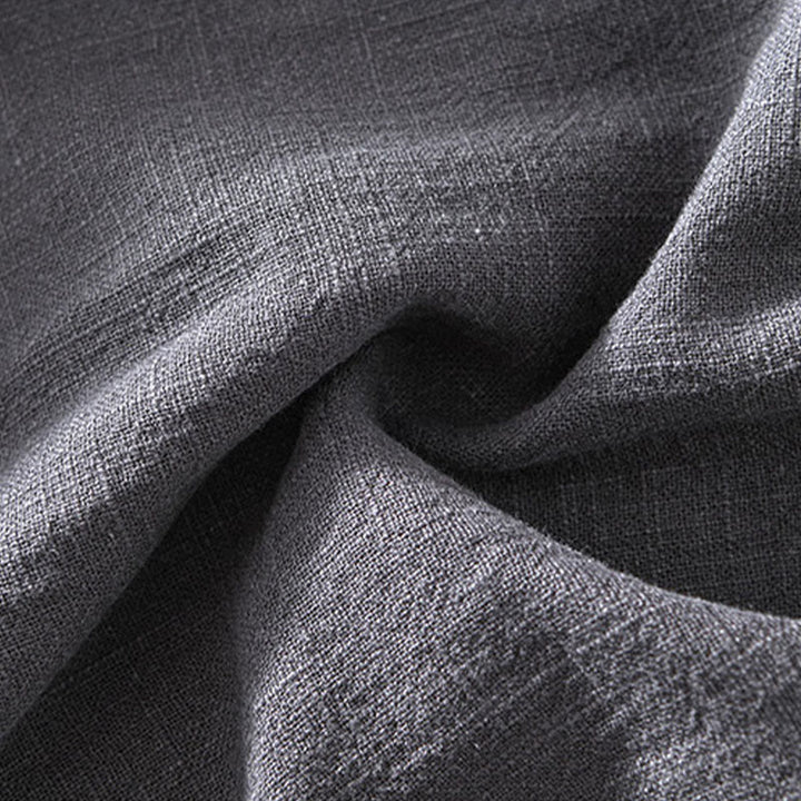 Kurtka męska z długim rękawem z lnu ramii z kieszeniami Buddha Stones Commute Plain Simple Buttons Design - image 15