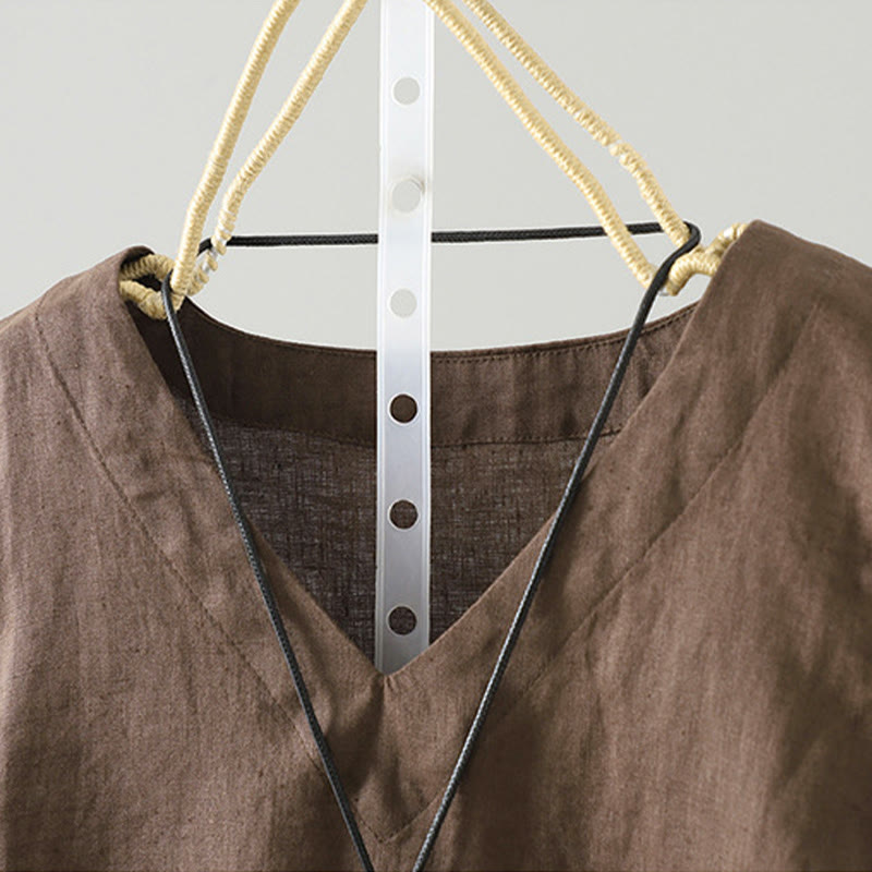 Kamizelka damska z dekoltem w serek w jednolitym kolorze z Buddha Stones w stylu vintage na lato - image 2