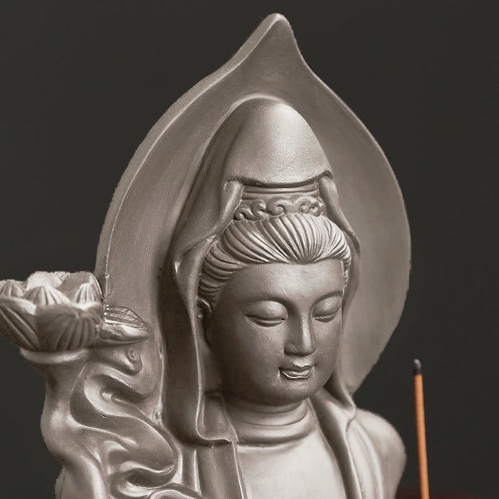 Buddha Stones Tybetański Awalokiteśwara Budda Lotos Uzdrawiający Cofający się Dym Fontanna Kadzidło Palnik - image 2
