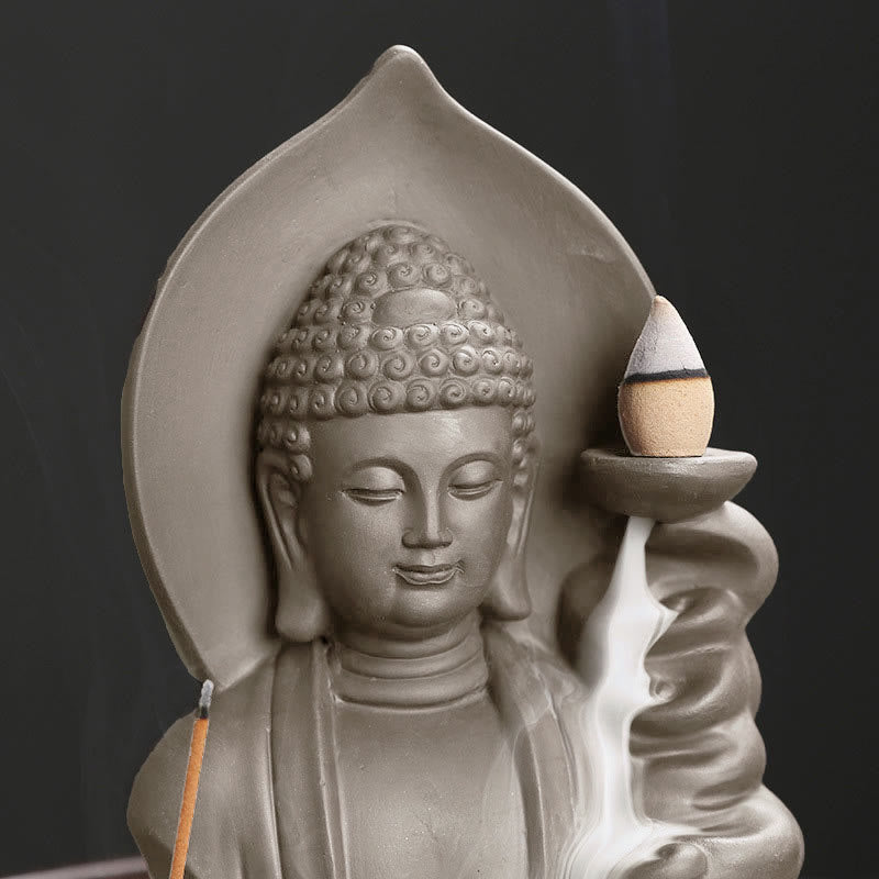 Buddha Stones Tybetański Awalokiteśwara Budda Lotos Uzdrawiający Cofający się Dym Fontanna Kadzidło Palnik - image 16