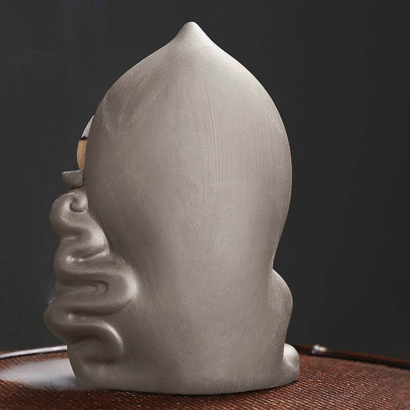 Buddha Stones Tybetański Awalokiteśwara Budda Lotos Uzdrawiający Cofający się Dym Fontanna Kadzidło Palnik - image 17