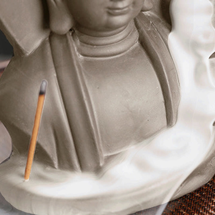 Buddha Stones Tybetański Awalokiteśwara Budda Lotos Uzdrawiający Cofający się Dym Fontanna Kadzidło Palnik - image 20