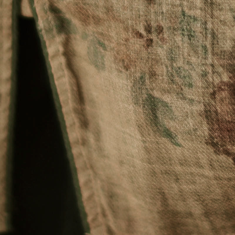 Koszula z nadrukiem fioletowych kwiatów Buddha Stones i guzikami - image 7