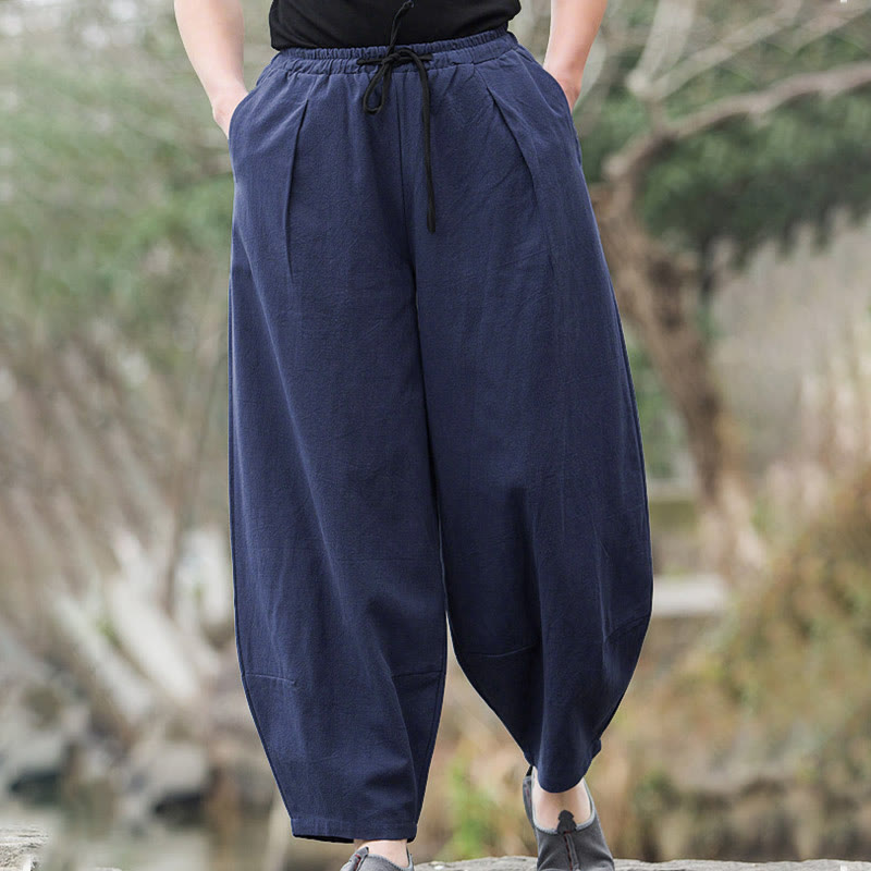 Spodnie męskie z kieszeniami w stylu casual bloomer z motywem Buddha Stones - MidnightBlue - US/UK/AU44，EU54 (5XL) - image 4