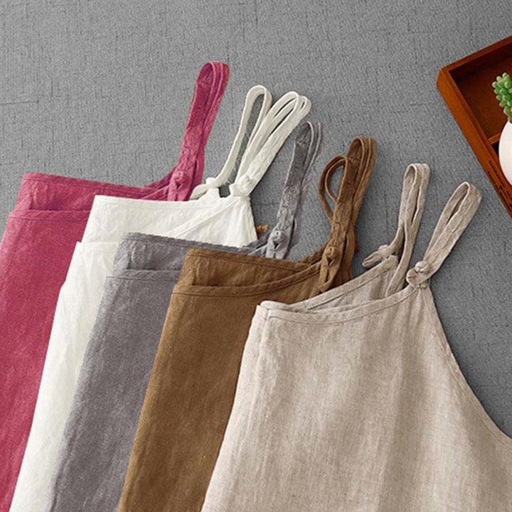 Buddha Stones Letnia Gładka Regulowana Pasek Projekt Damska Bawełniana Lniana Kamizelka Kamizelka - image 33